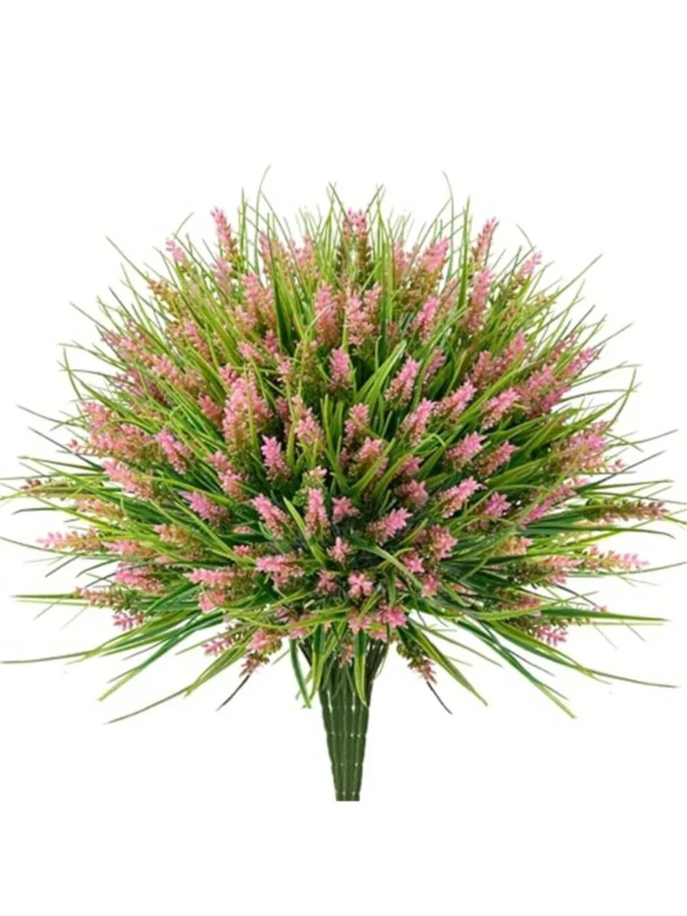 20 Pink Artificial Lavender Flowers Outdoor Fake Plant UV Resistant Garden Decor